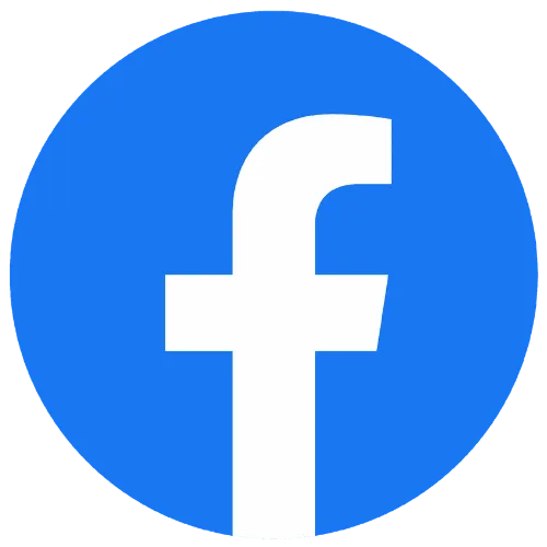 Logos (3) A white lowercase letter f centered on a blue circle, representing the Facebook logo.